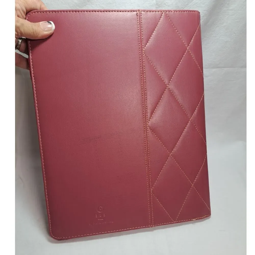 Franklin Covey 365 Folio Rose Pink Quilted Diamond Stitching Detail 12 Inch